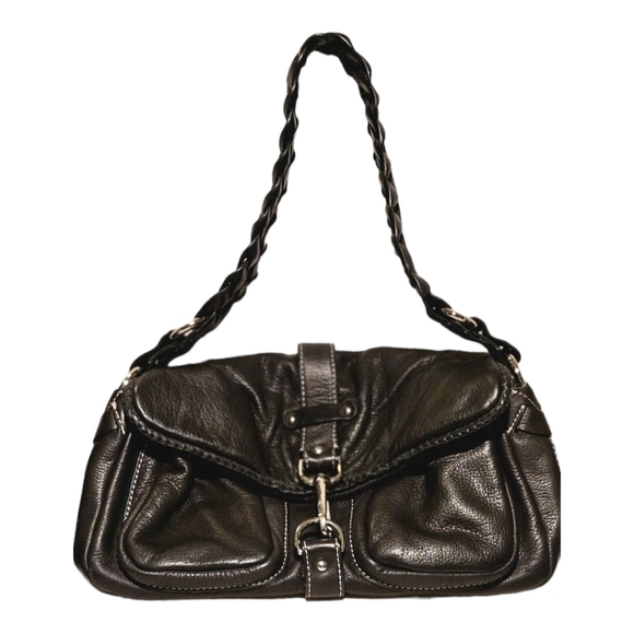 Donald J Pliner Black Leather Shoulder Bag Size Small - Picture 10 of 16